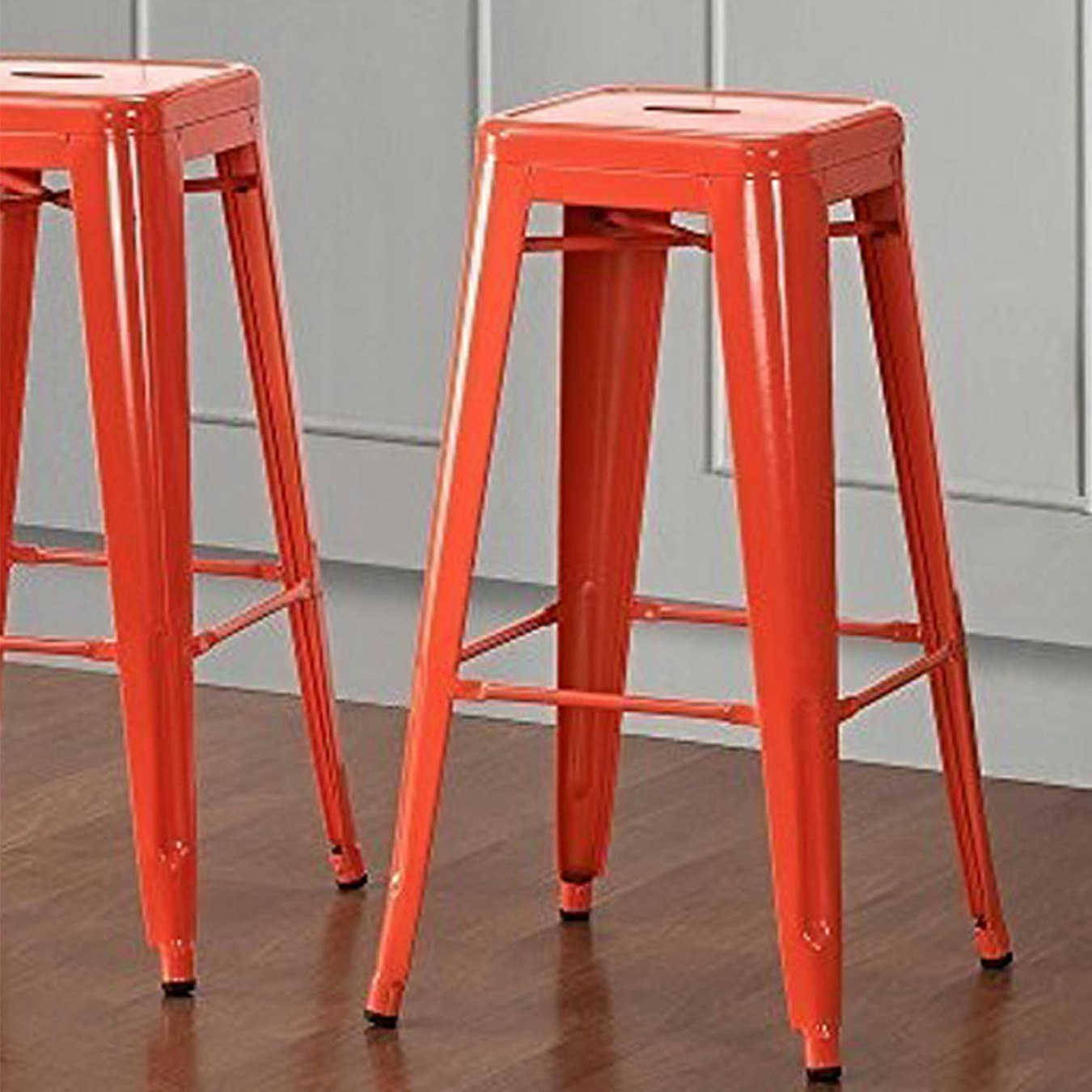 Industrial Metal Bar Stool, Red by Ciel