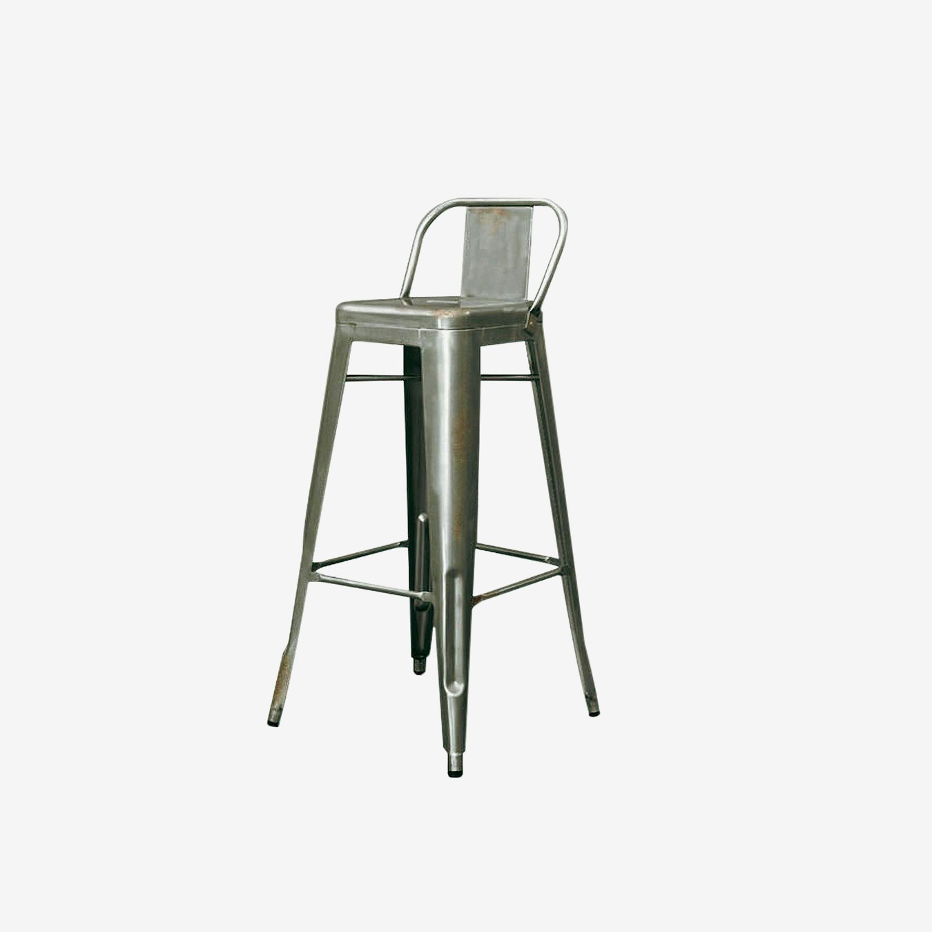 Silver Industrial Bar Stool With Back Rest By Ciel Fy