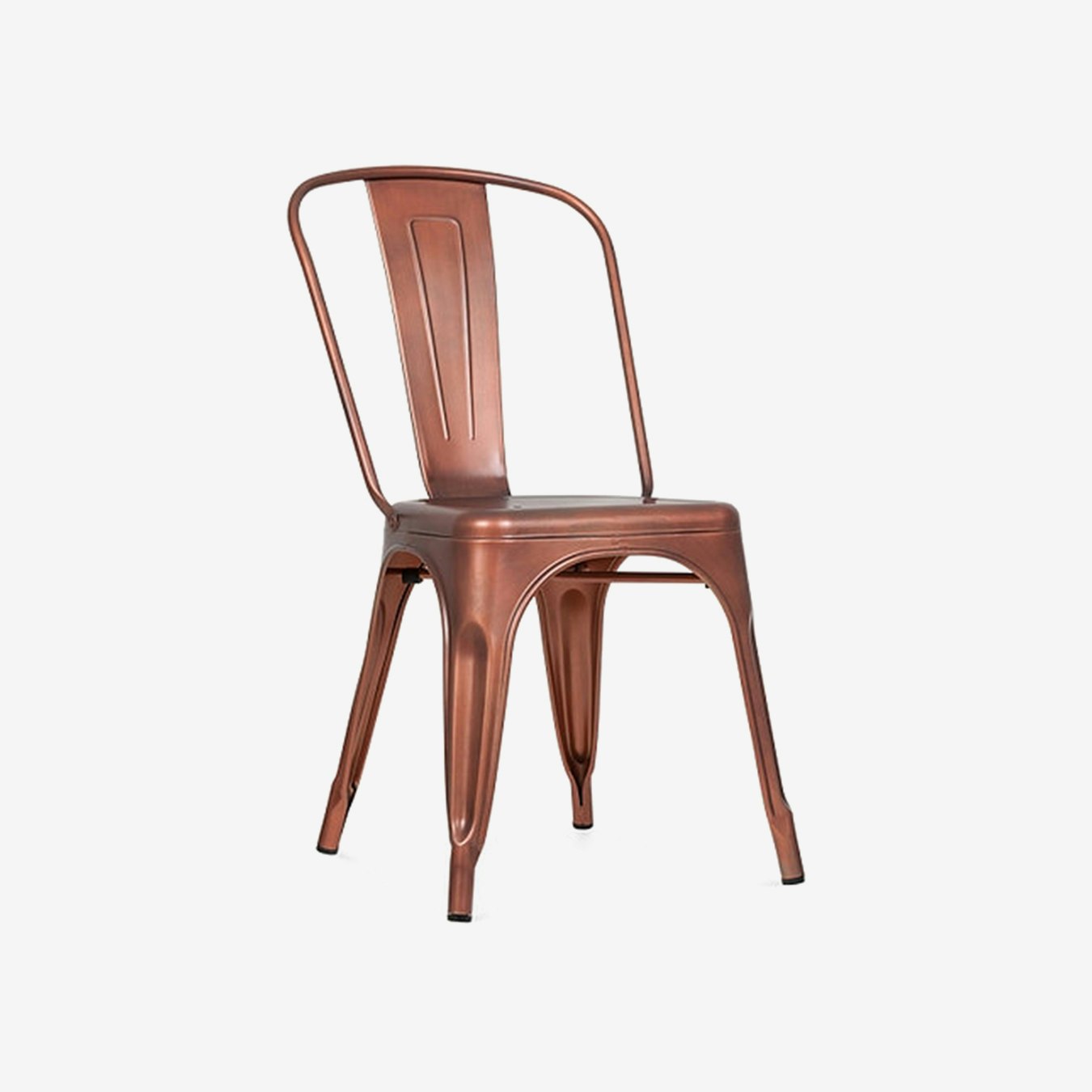 Industrial Style Metal Cafe Chair, Antique Copper by Ciel