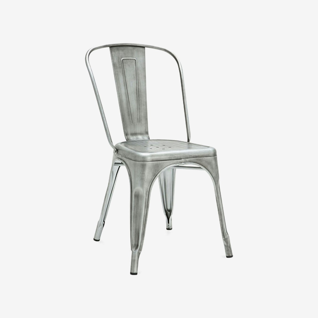 Industrial Style Metal Cafe Chair, Antique Silver by Ciel