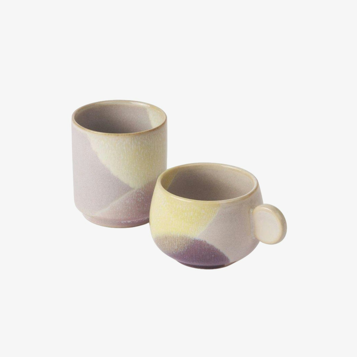 Sunrise Coffee Cup & Mug - Yellow / Lilac - Set of 2 by Ciel