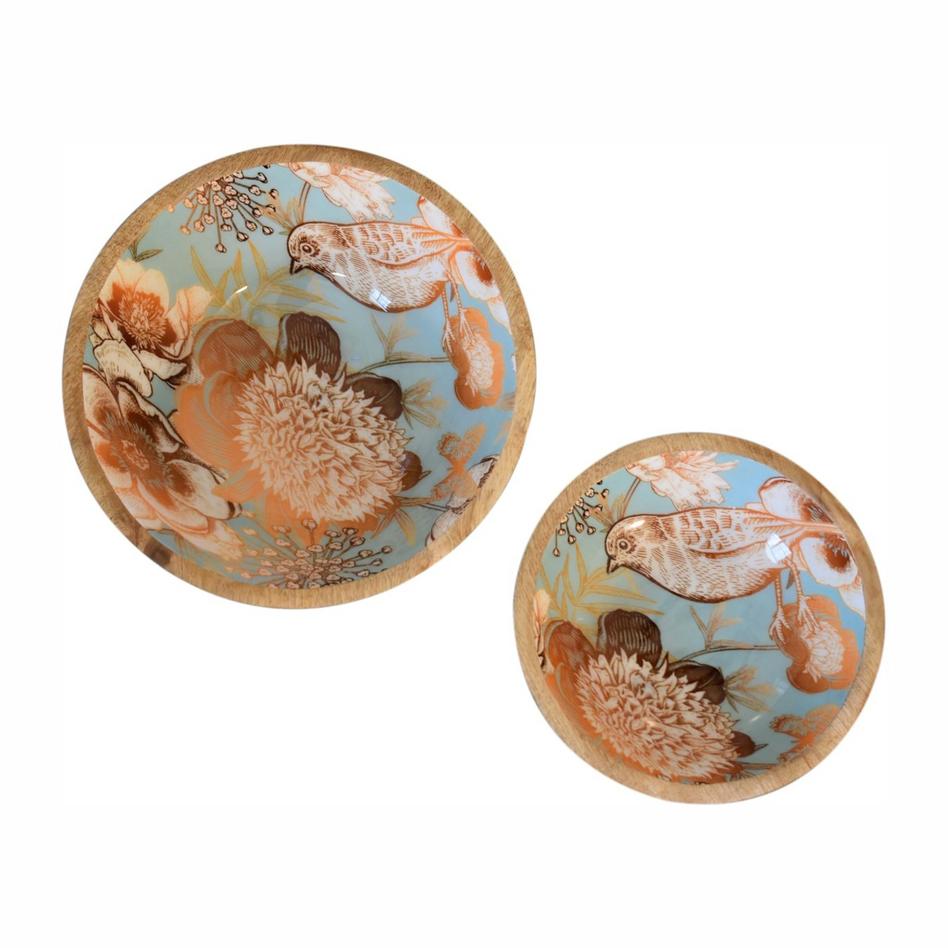 Floral Bird Bowl Set of 2 by Artisan Furniture