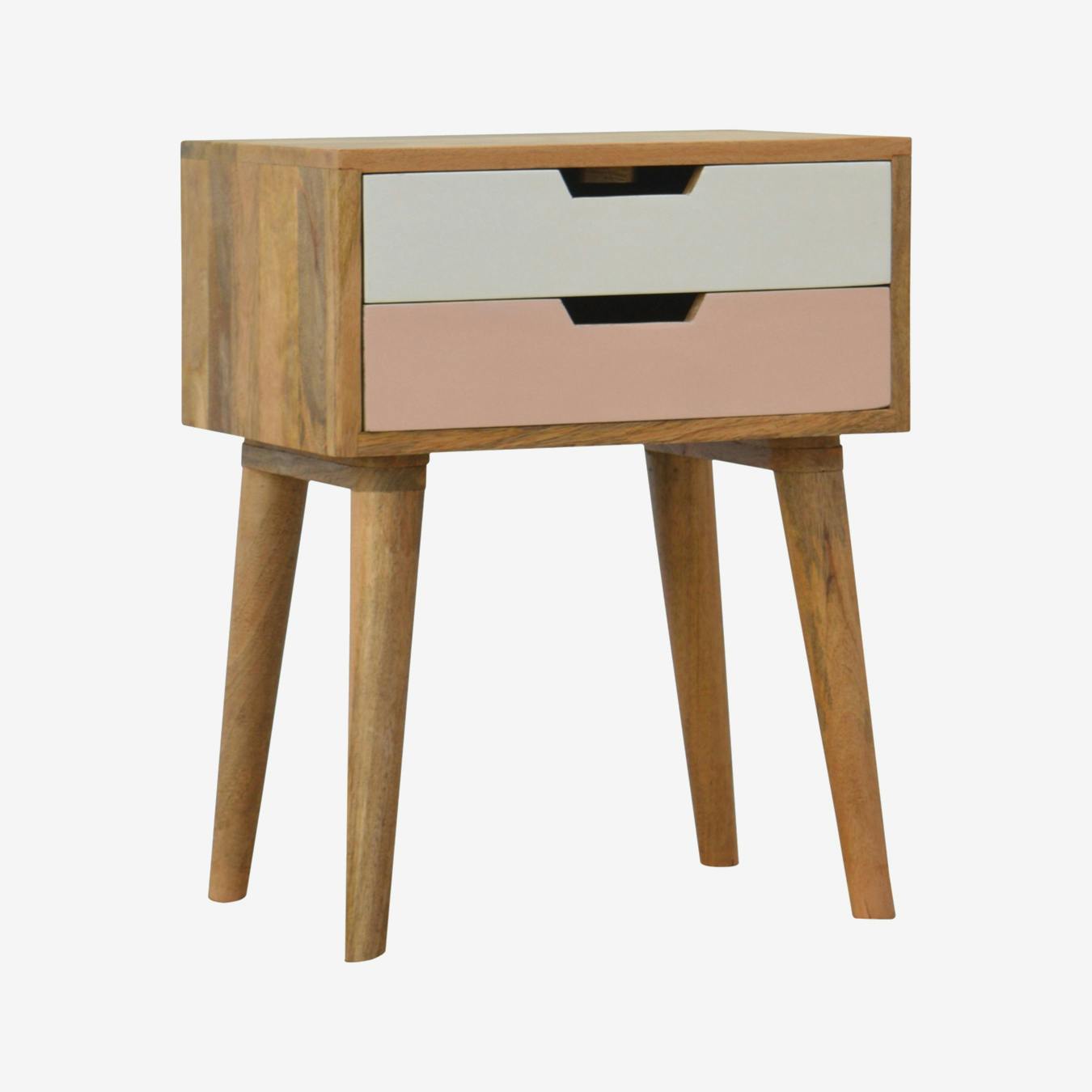 blush pink bedside table