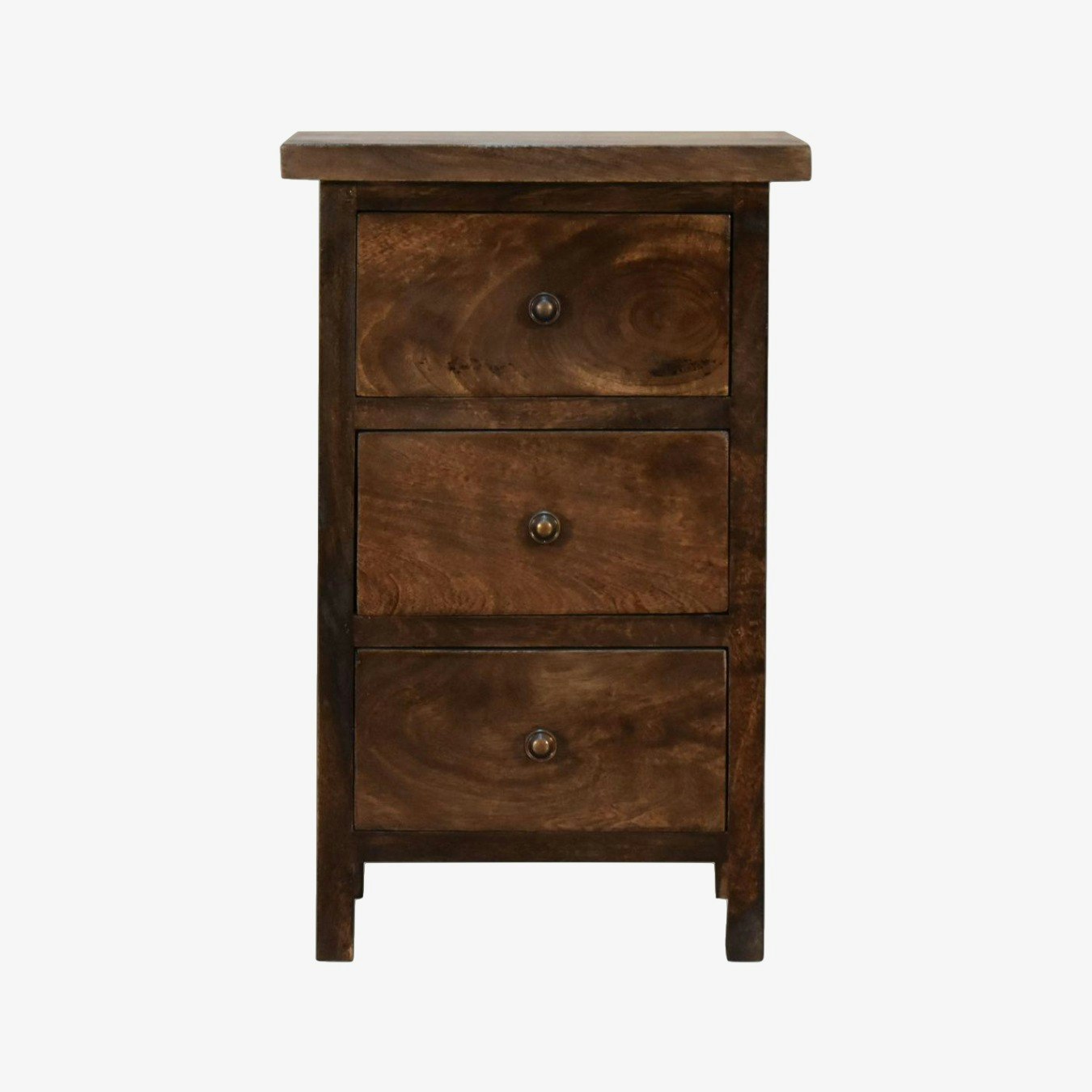 Country Style Bedside Table with 3-Drawers - Chestnut by Artisan Furniture