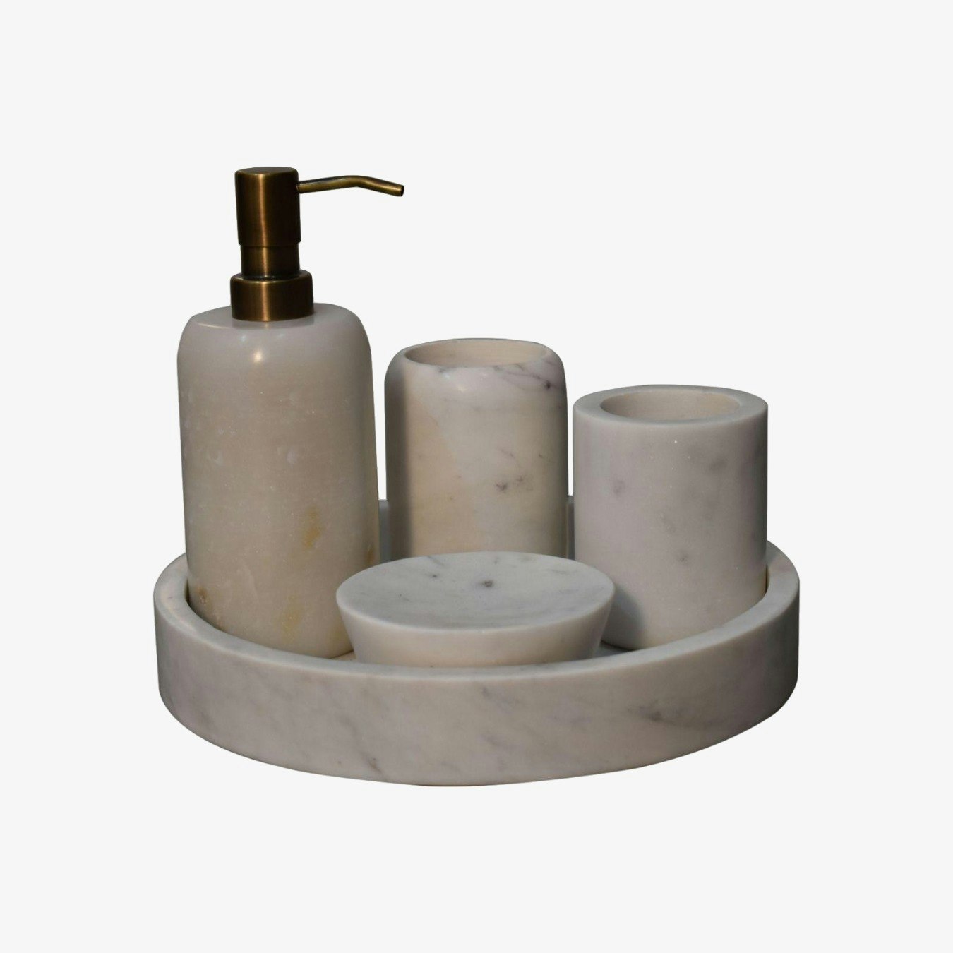 Marble Bathroom Set - White - 5-Piece by Artisan Furniture