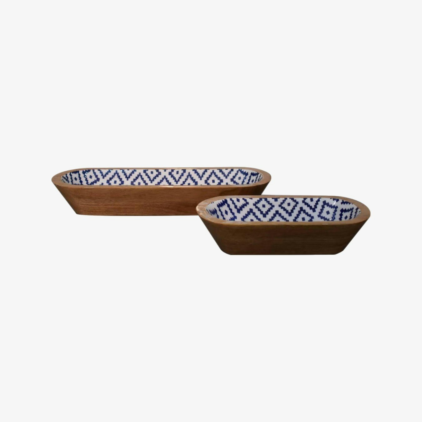 Aztec Oblong Bowl - Mango Wood - Set of 2 by Artisan Furniture