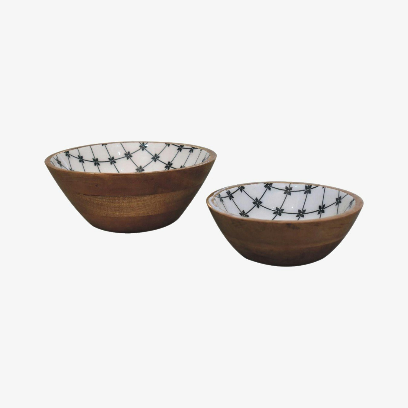 Lacquered Black Flower Bowl - Set of 2 by Artisan Furniture