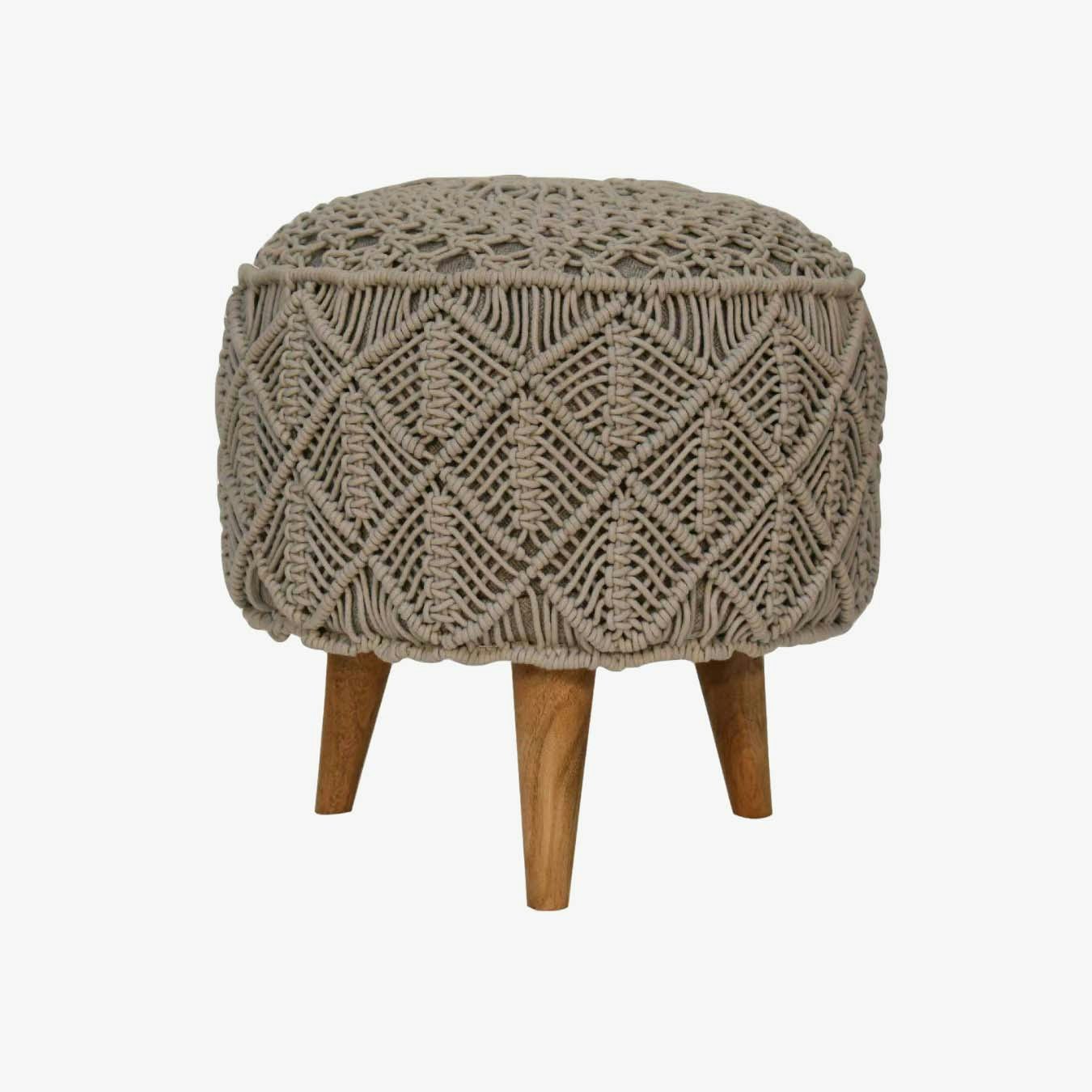 Crotchet Footstool - Grey by Artisan Furniture