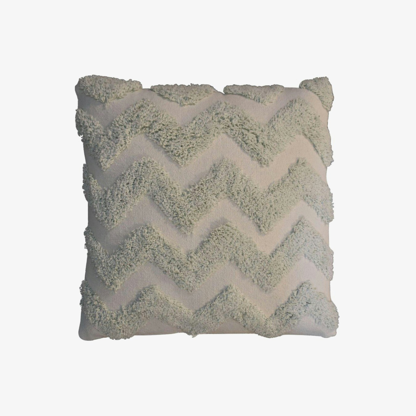 Zig-Zag Embossed Texture Cushion - Sea Green - Set of 2 by Artisan Furniture