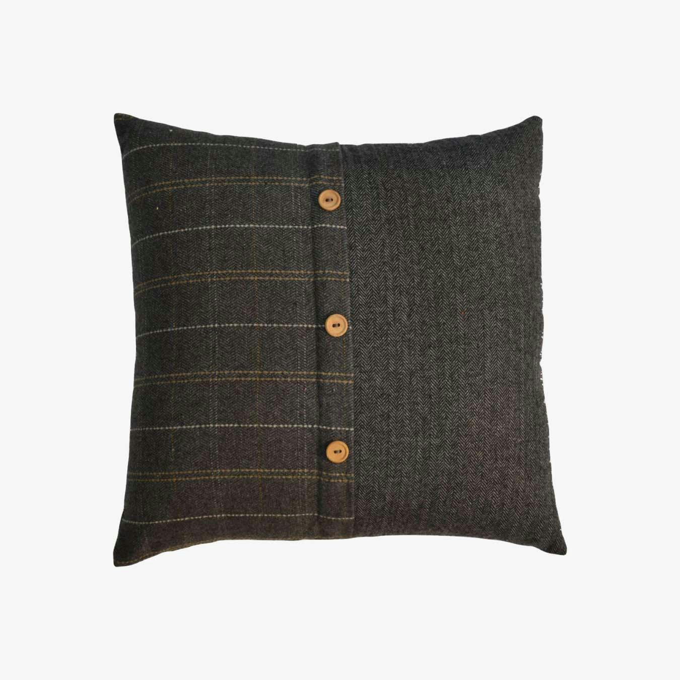 Quinn Cushion - Pewter & Black Tweed - Set of 2 by Artisan Furniture