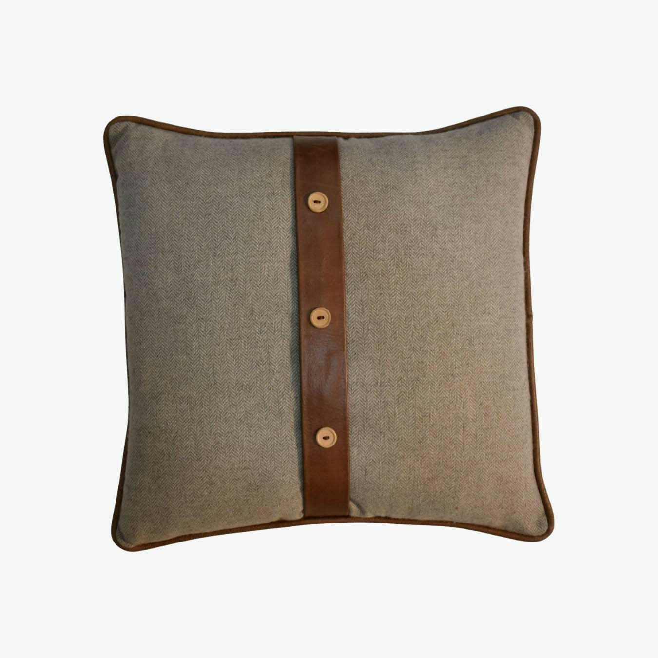 Quinn Cushion - Leather & Sand Tweed - Set of 2 by Artisan Furniture