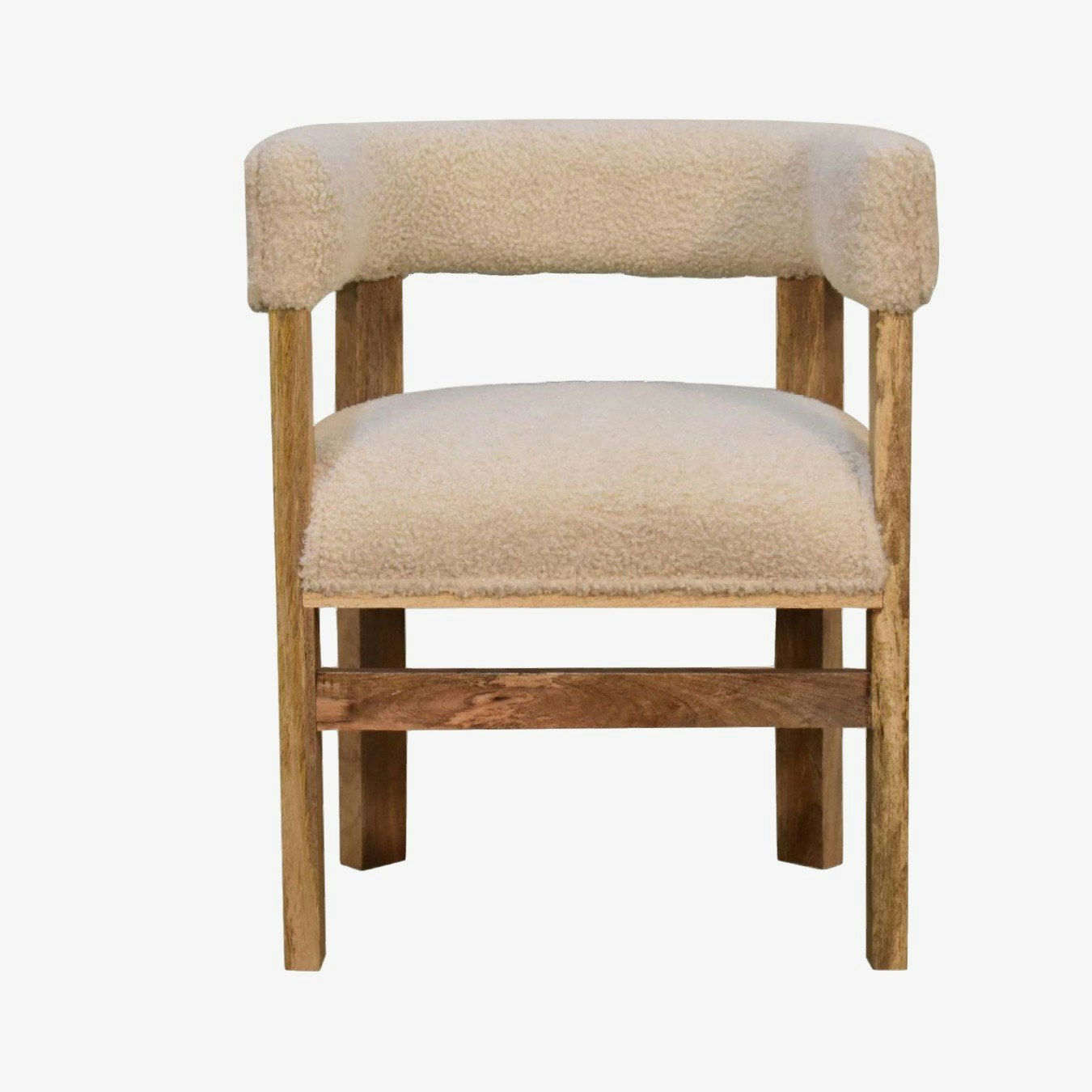 Boucle Solid Wood Chair - Cream by Artisan Furniture