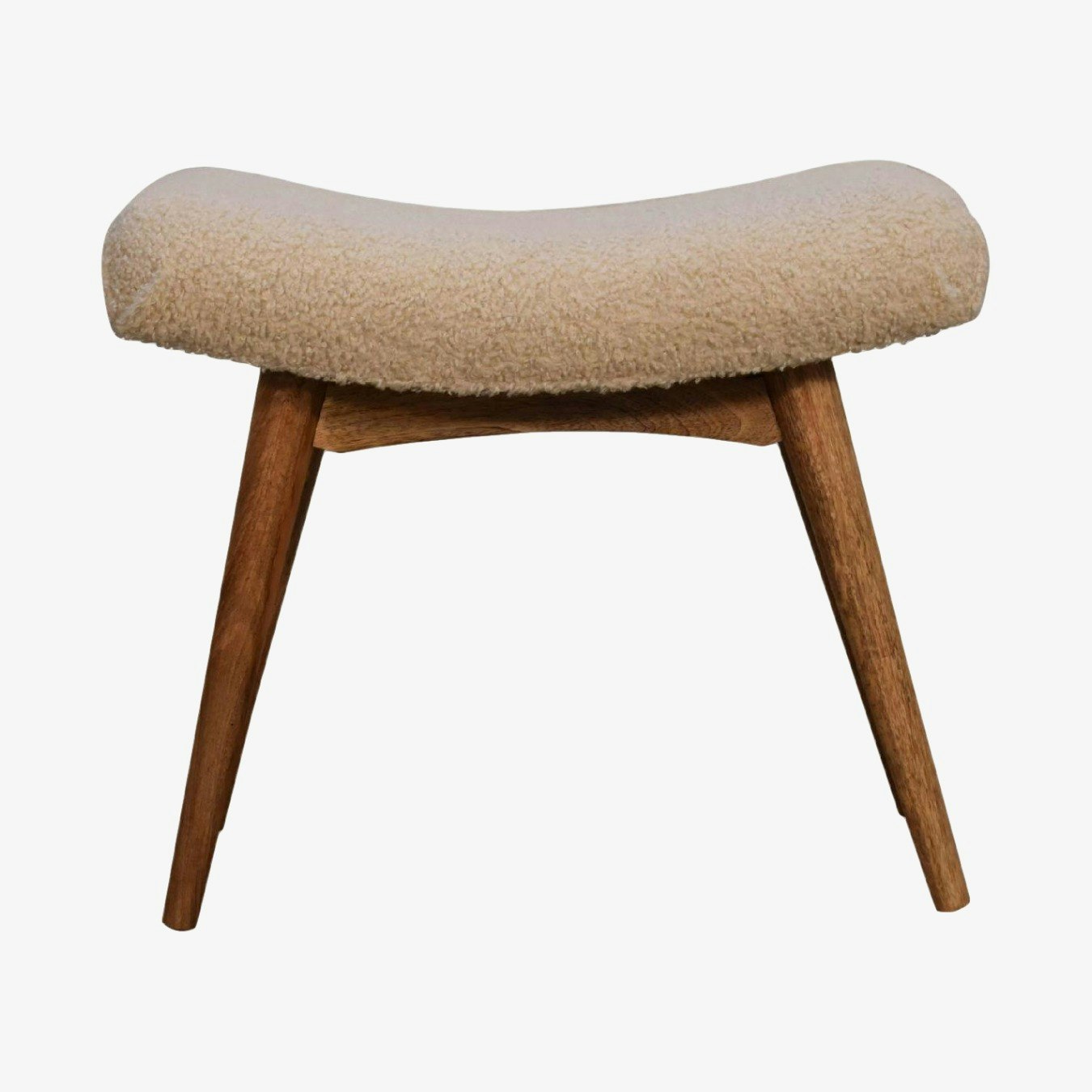 Boucle Curved Bench - Cream by Artisan Furniture