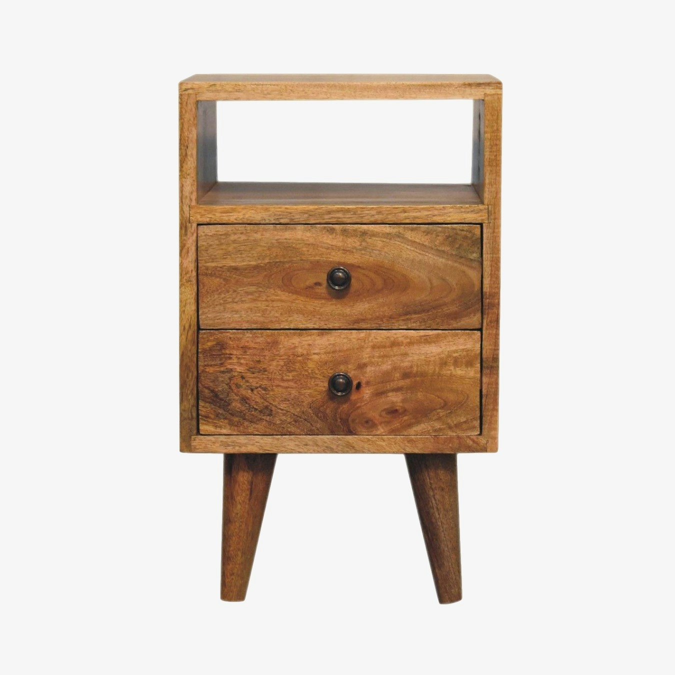Mini Classic Bedside Table with Open Slot - Oak-ish by Artisan Furniture