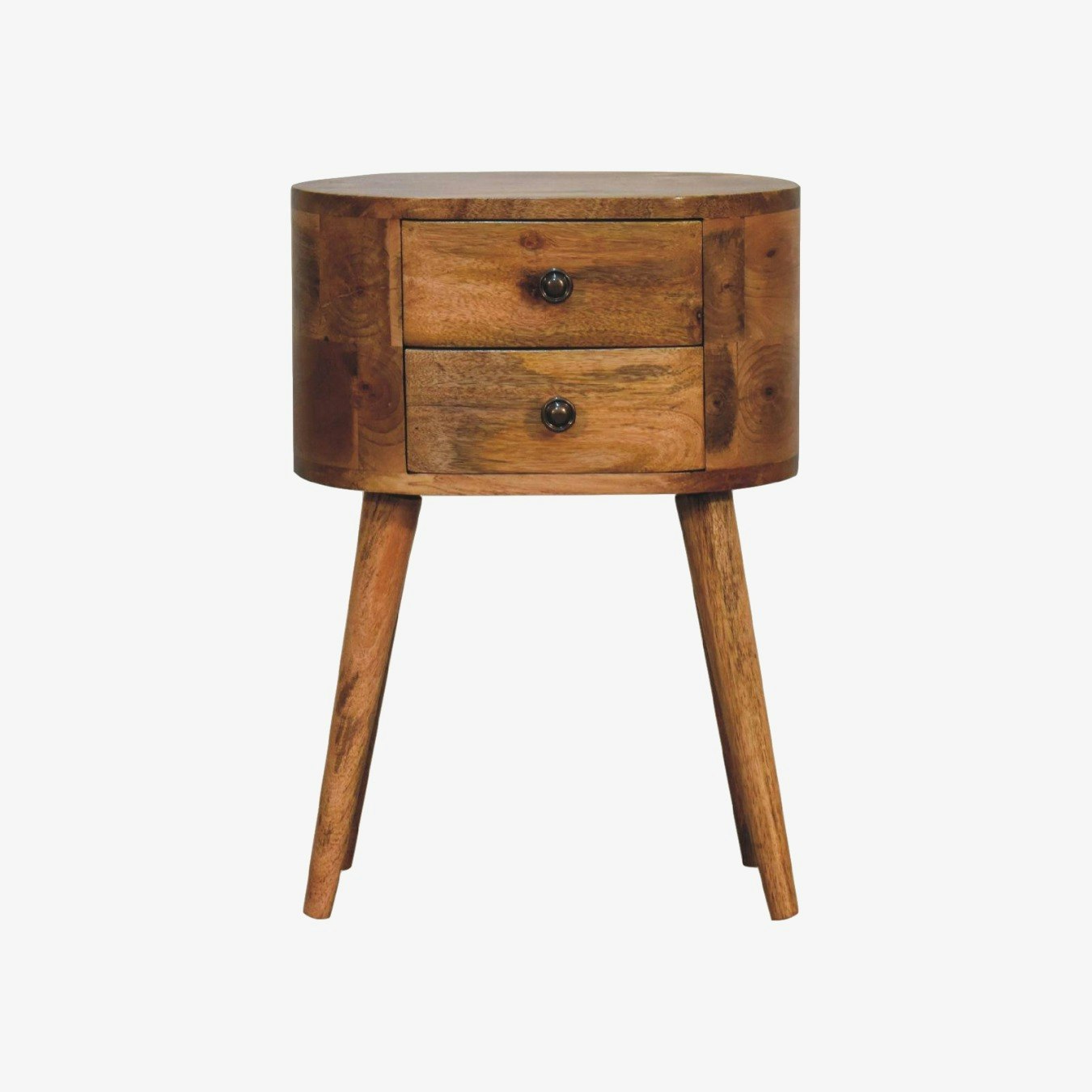 Mini Rounded Bedside Table - Oak-ish by Artisan Furniture