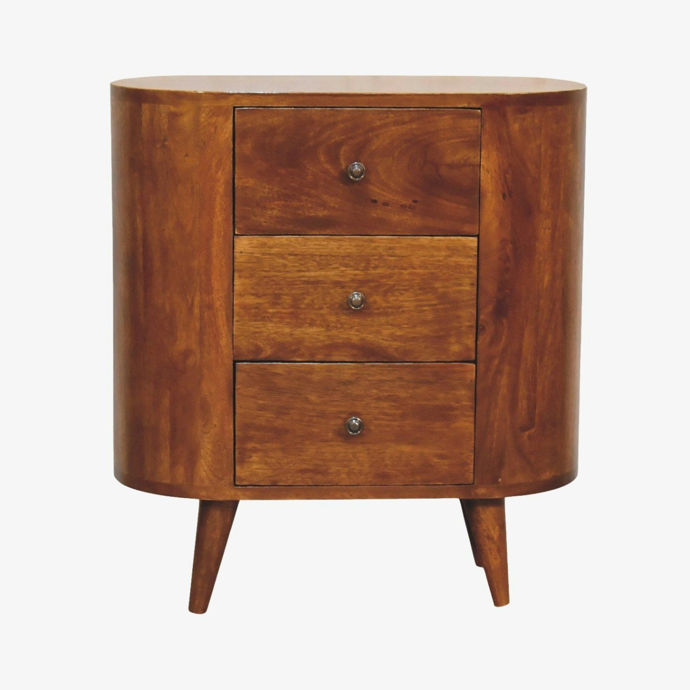 Mini Rounded Wood Cabinet - Chestnut by Artisan Furniture