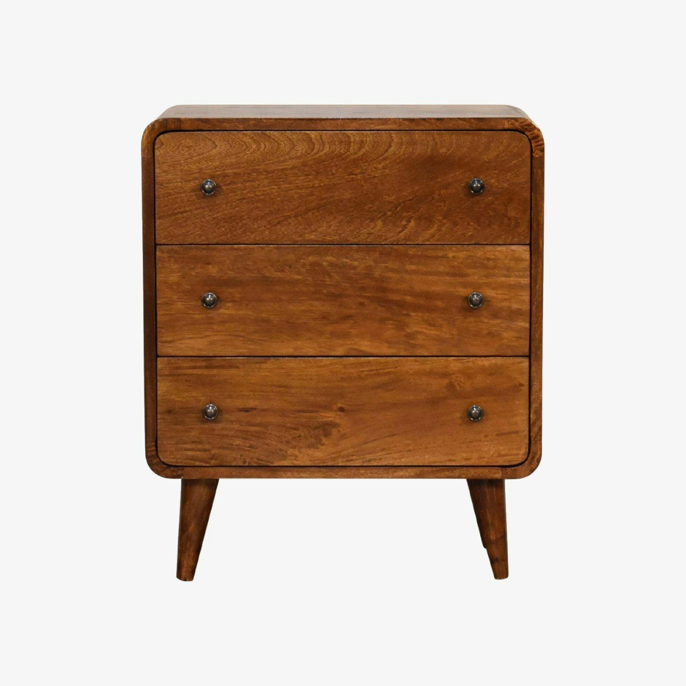 Mini Curved Chest of Drawers - Chestnut by Artisan Furniture