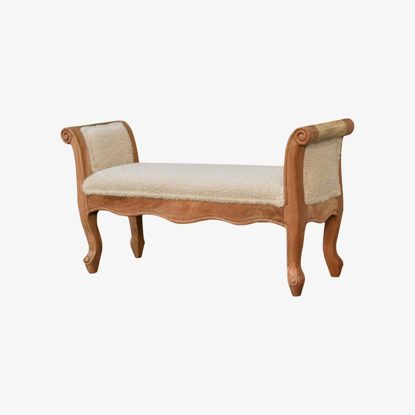 Boucle Cream French Style Bench by Artisan Furniture