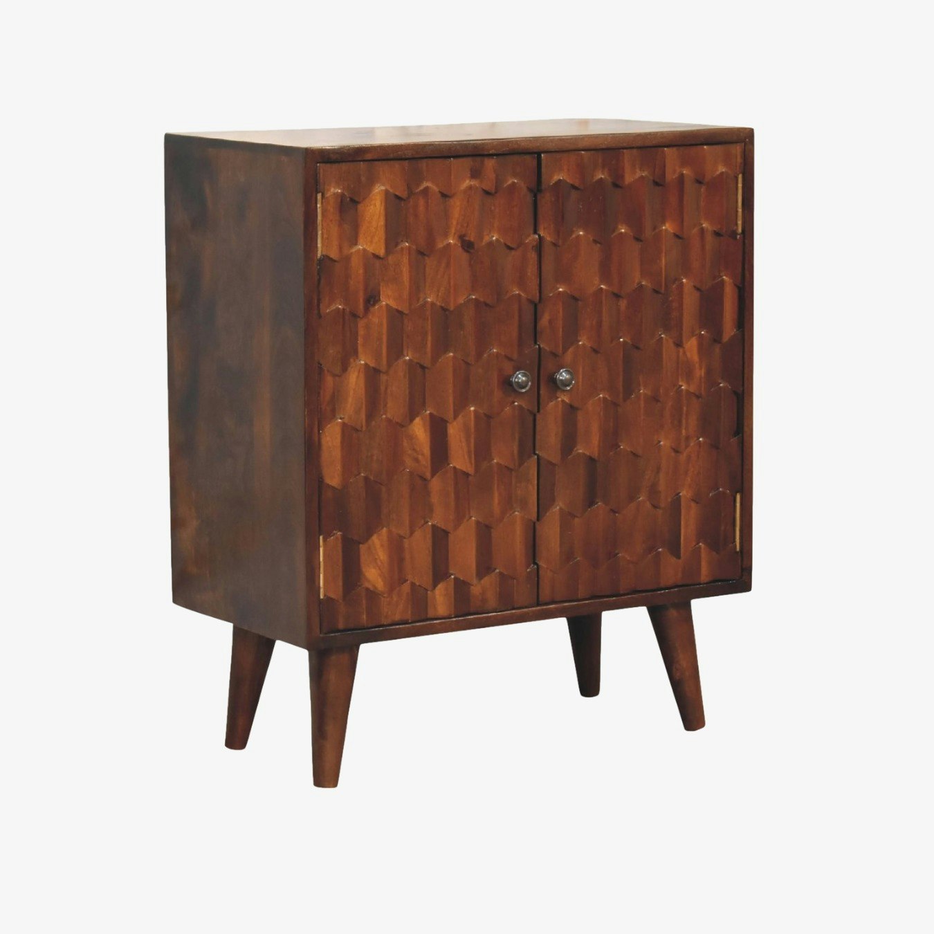 Chestnut Pineapple Carved Cabinet by Artisan Furniture