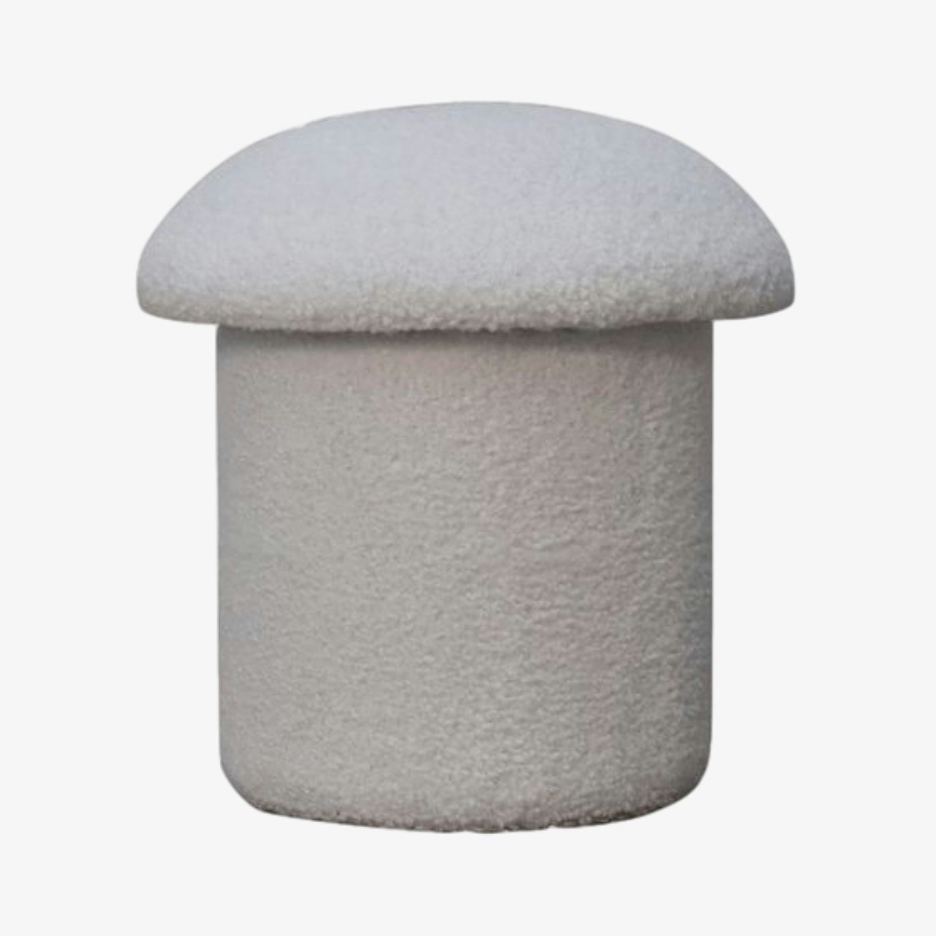 White Boucle Mushroom Footstool by Artisan Furniture