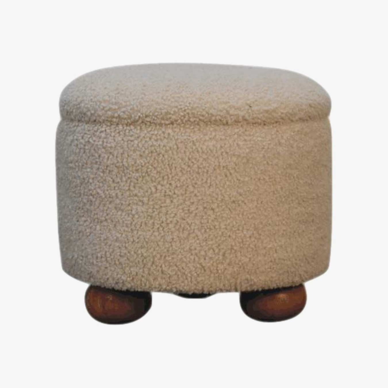 Cream Boucle Storage Footstool by Artisan Furniture