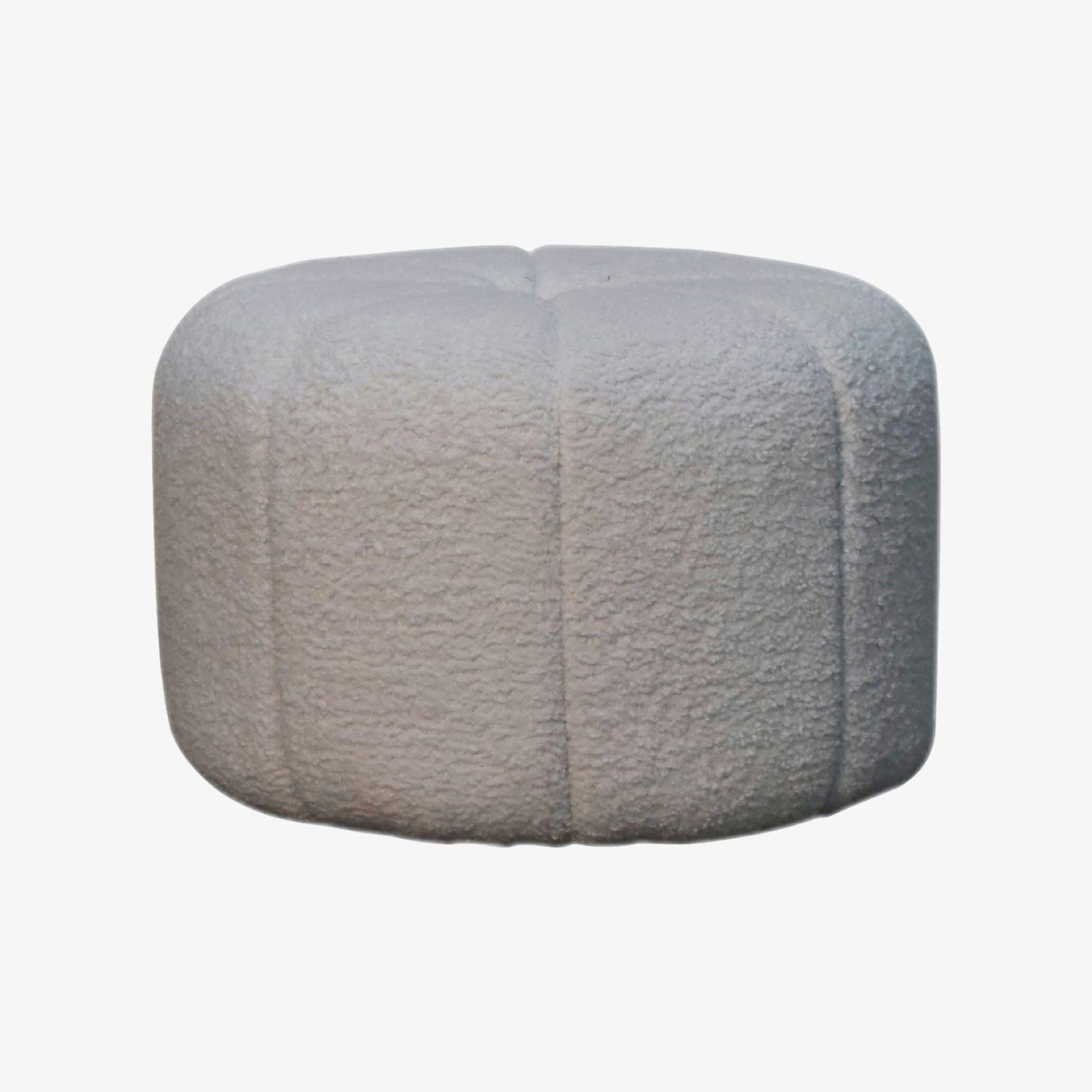 White Boucle Circus Footstool by Artisan Furniture