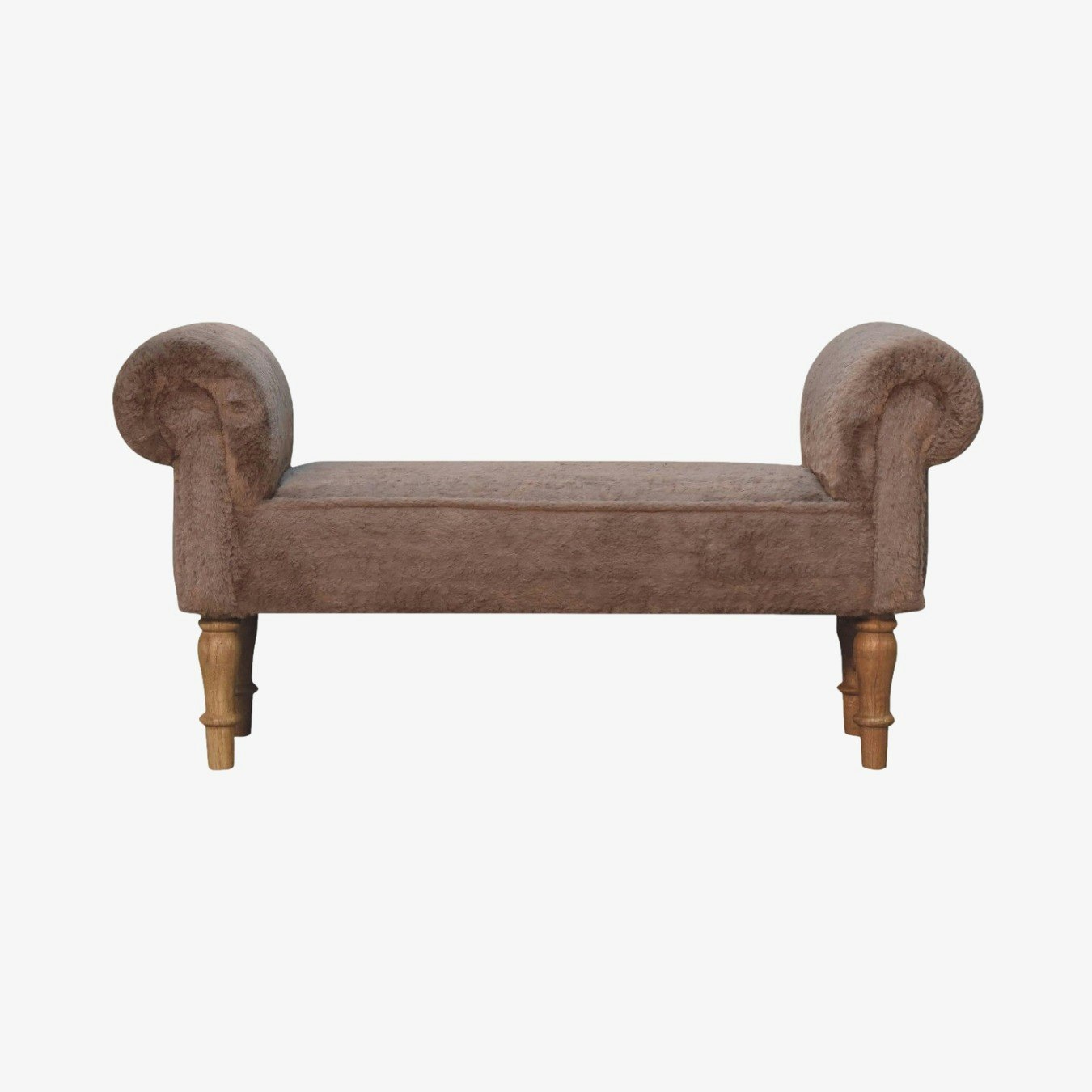 Mocha Faux Fur Bedroom Bench by Artisan Furniture