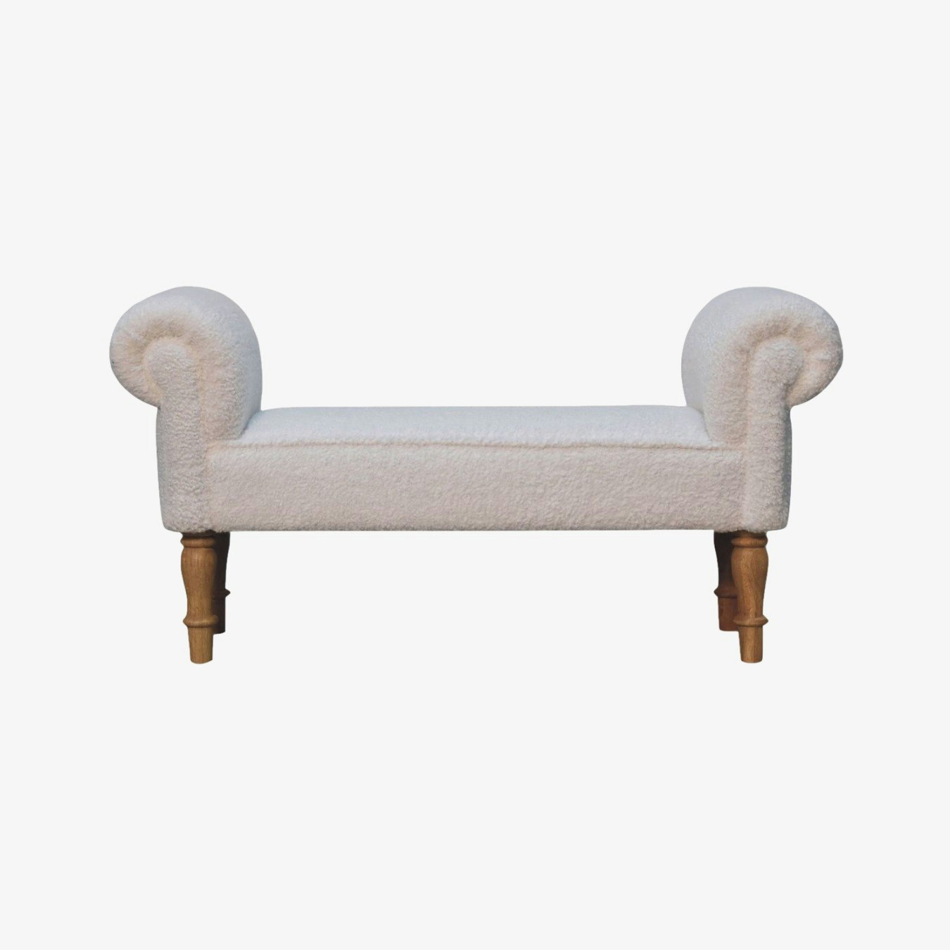 White Boucle Bedroom Bench by Artisan Furniture