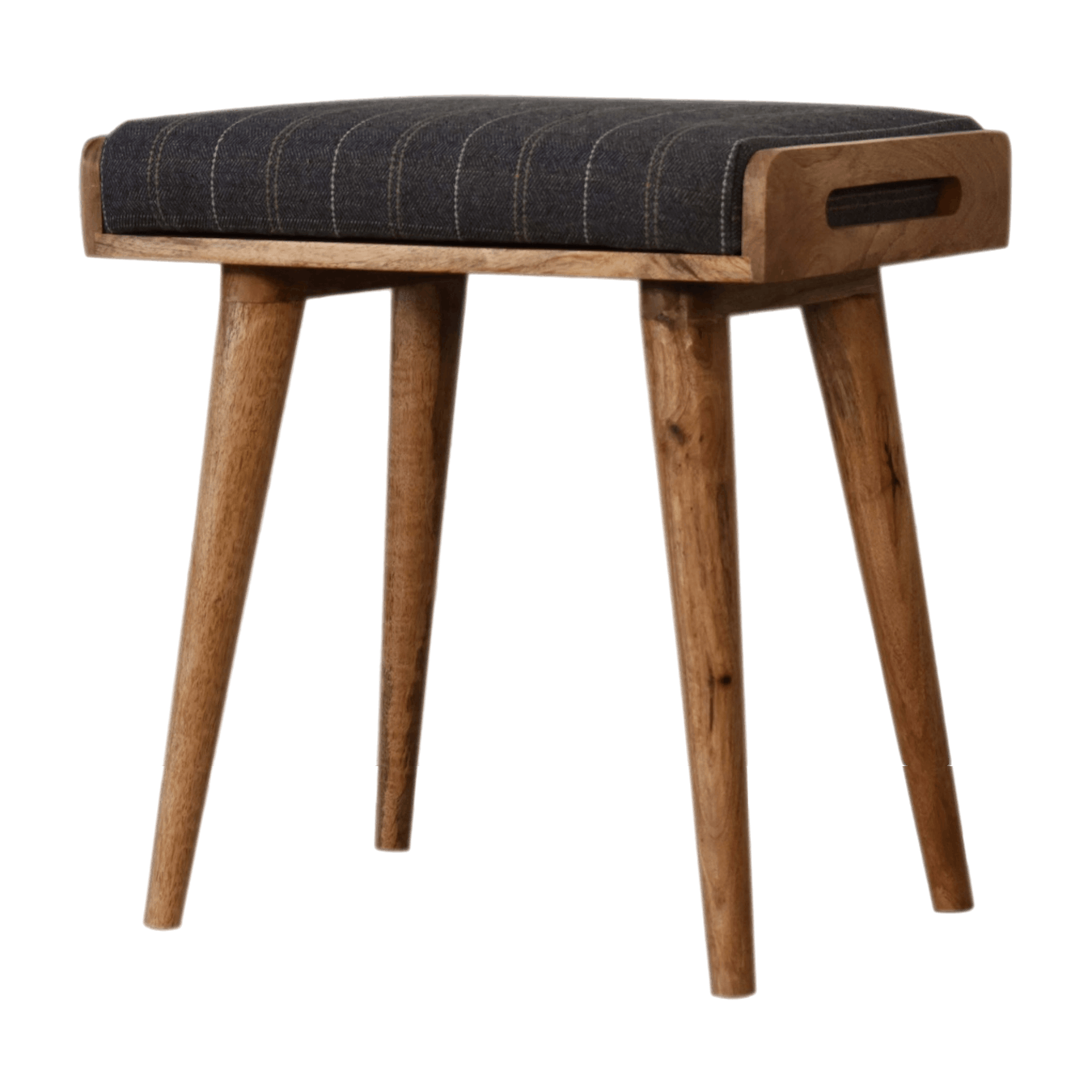 Pewter Tweed Tray Style Footstool by Artisan Furniture