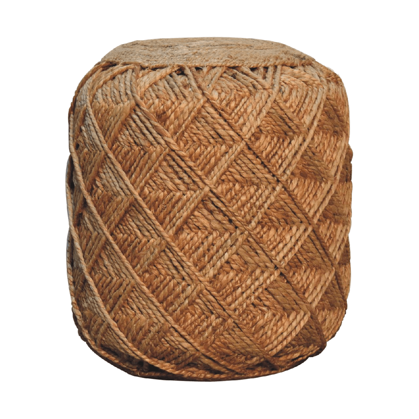 Jute Fiber Footstool Large Pattern by Artisan Furniture