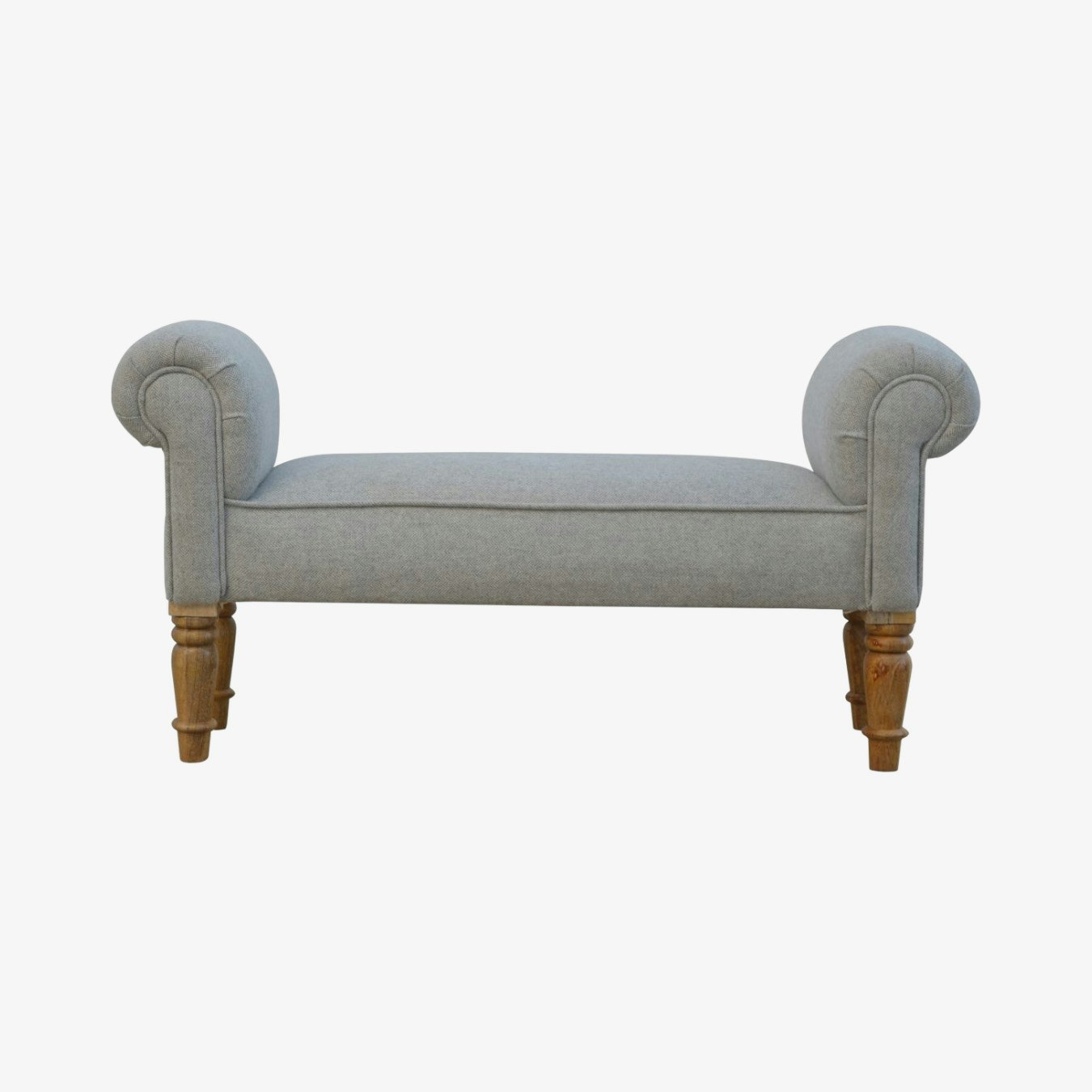 Tweed Bench with Turned Feet - Grey by Artisan Furniture