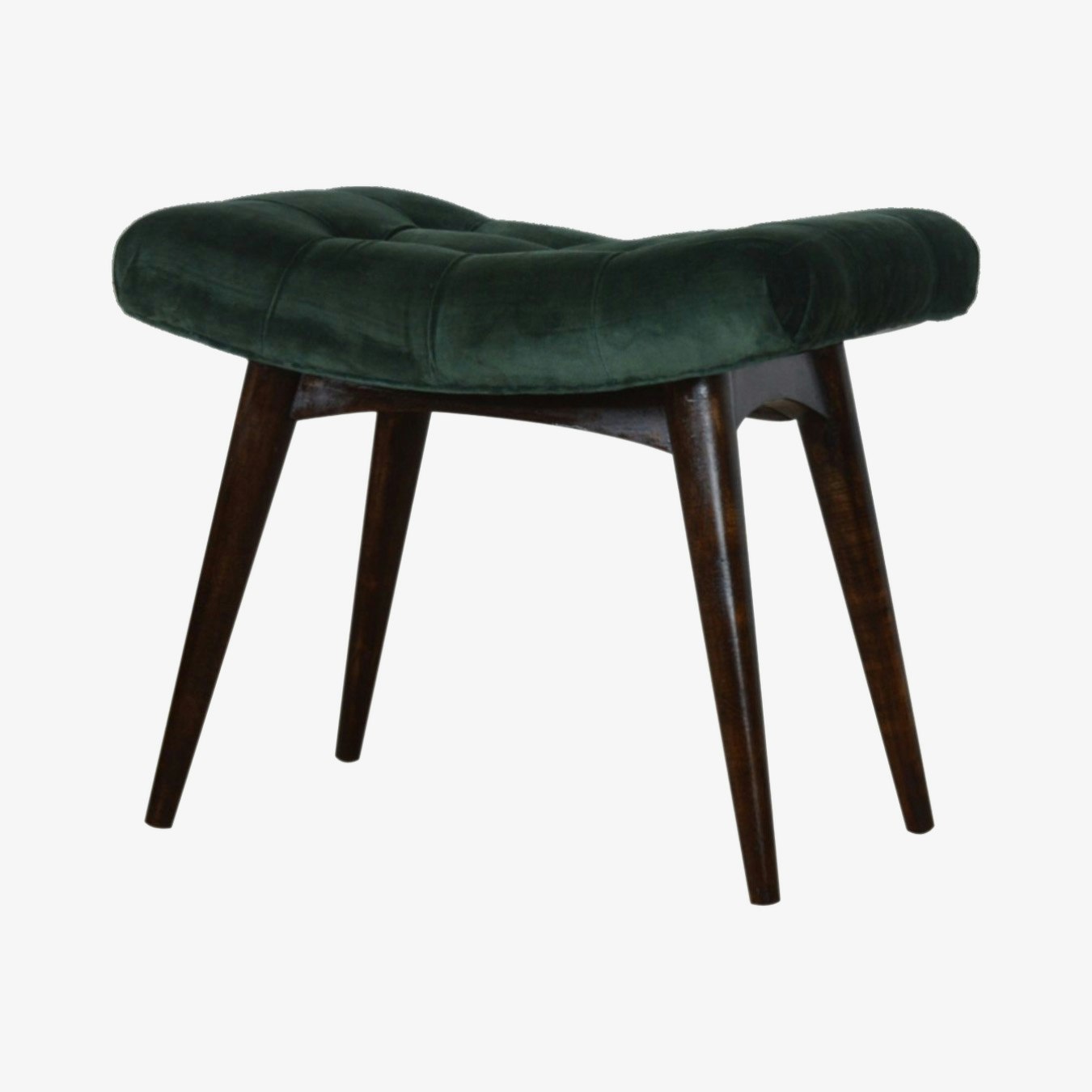 Velvet Curve Bench - Emerald by Artisan Furniture