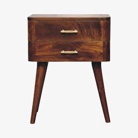 Chestnut T-Bar Nordic Bedside