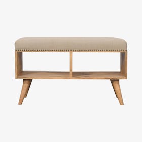 Studded Linen Open Bench