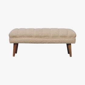 Boucle Puffer Bench - Cream