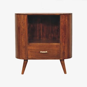 T-bar Cortez Open Slot Cabinet - Chestnut