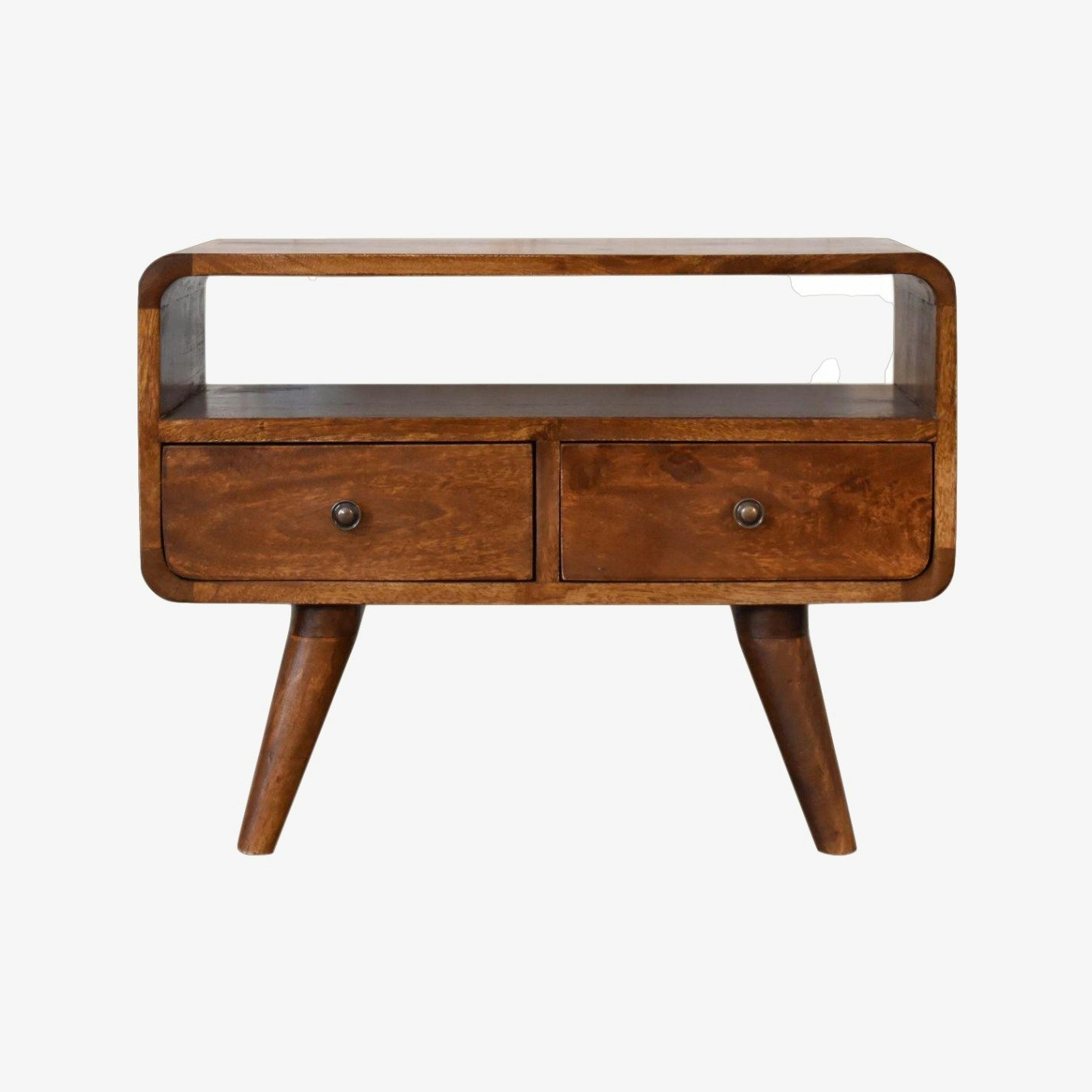 Mini Curved Media Unit - Chestnut by Artisan Furniture