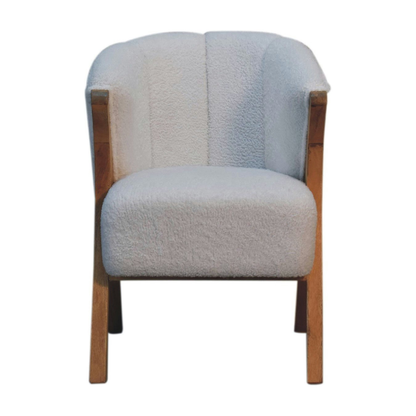 Boucle Minimalistic Chair - White by Artisan Furniture