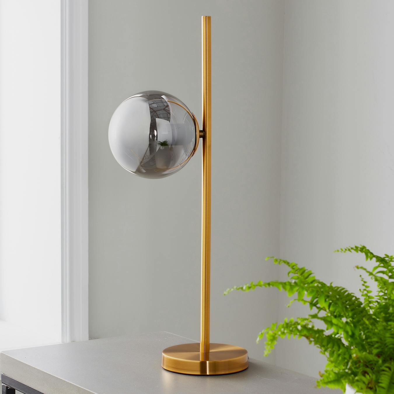 gold sphere table lamp