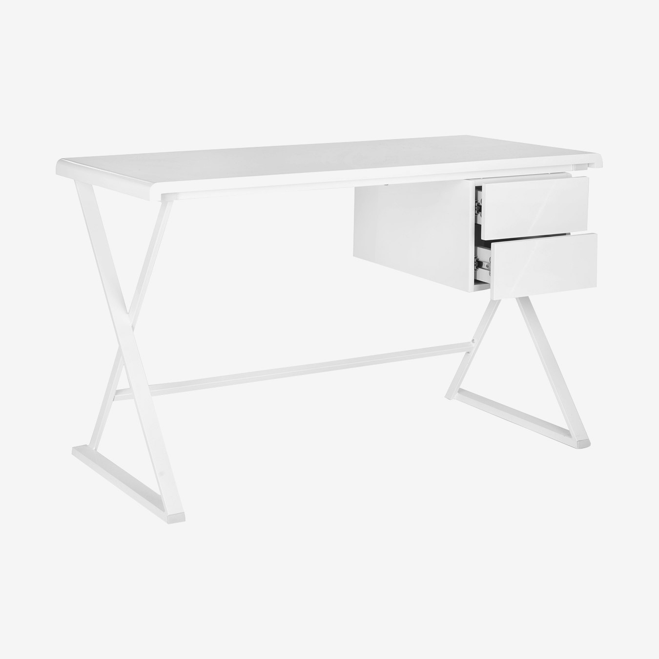 Campaign Lacquer Desk White Chrome By Safavieh Fy