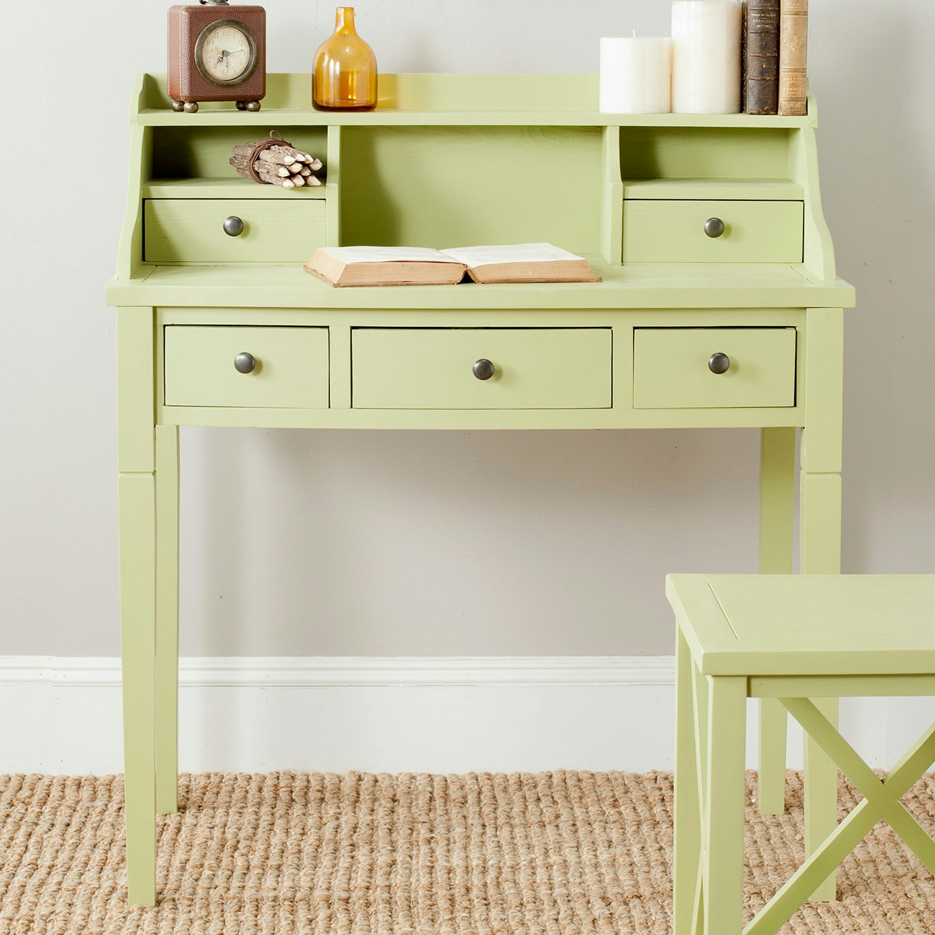 Wooden Writing Desk Lime By Safavieh Fy