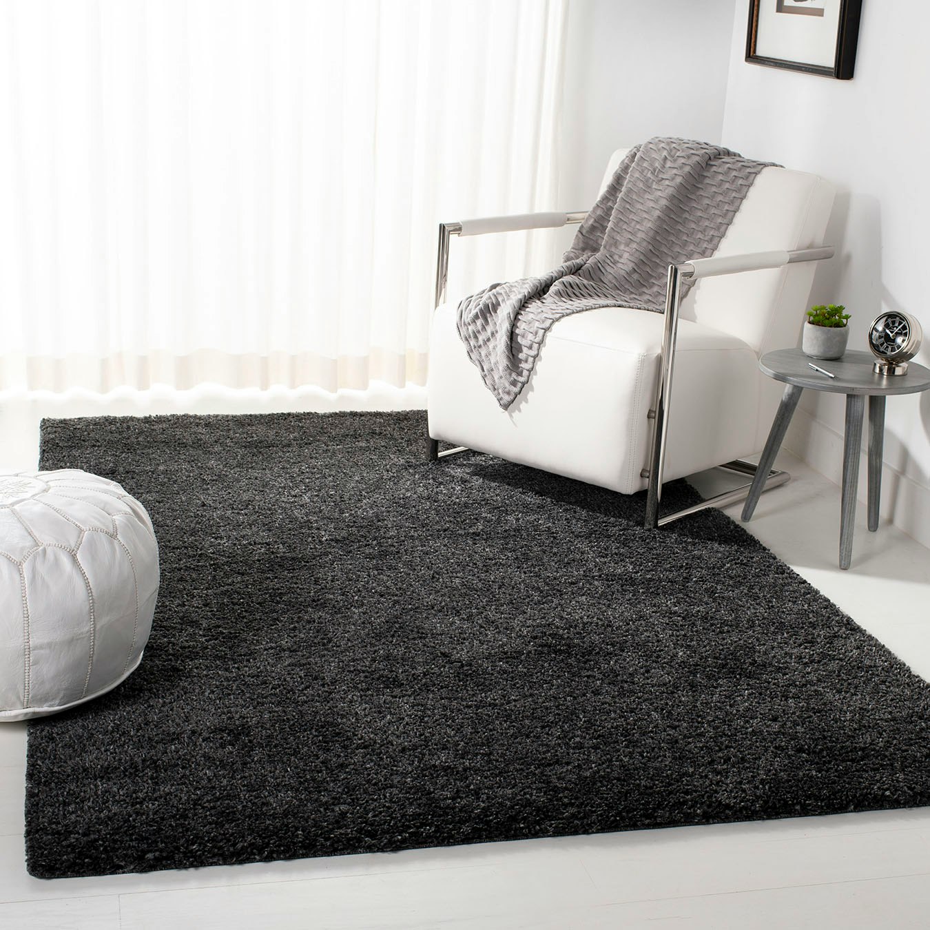 Agustina Shag Area Rug Charcoal Grey By Safavieh Fy