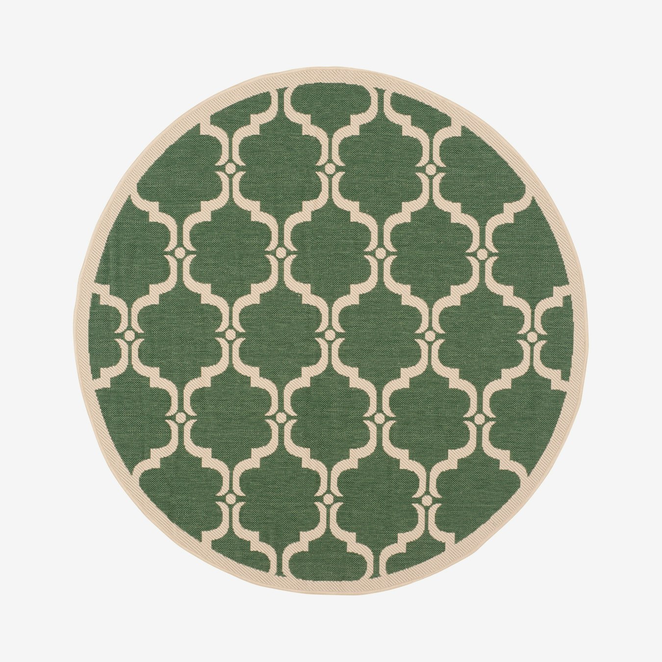 Courtyard Round Area Rug Dark Green Beige By Safavieh Fy