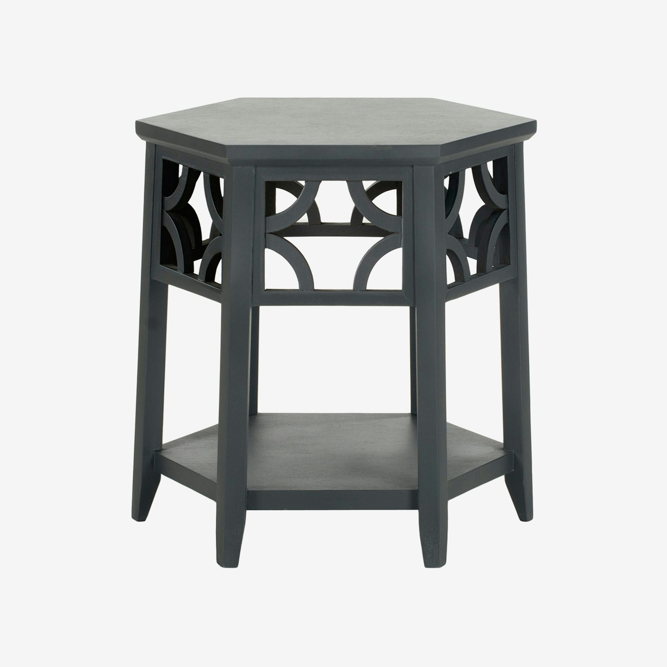 Hexagon End Table In Charcoal Grey By Safavieh Fy