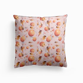 Peachy Bolts Salmon Cushion