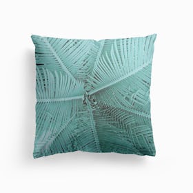 Palm Pastel Teal Cushion