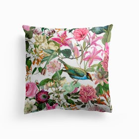 Hummingbird Flower Garden Cushion