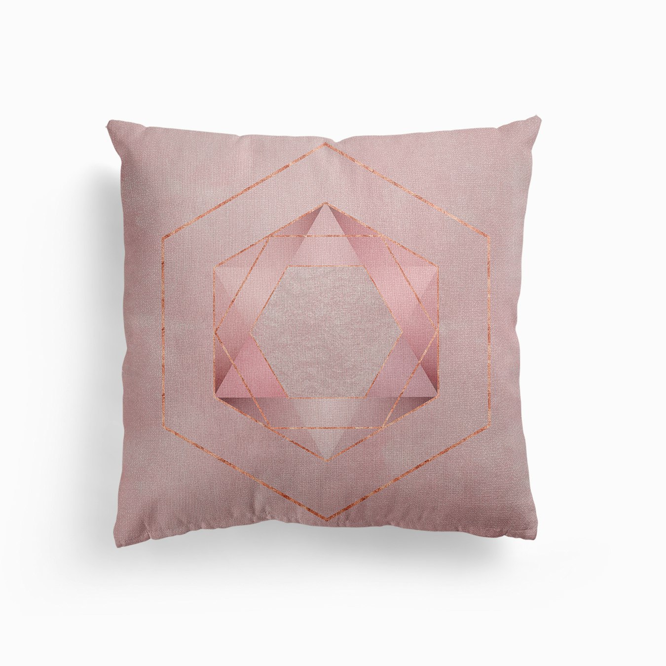 Hexagon Pastel Pink Canvas Coussin
