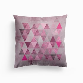 Pink Glamour Triangles Cushion