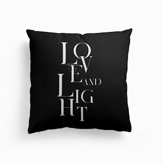 Love And Light Black Cushion